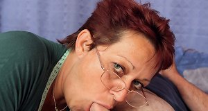 grandmother milf with huge bent gets penetrated by her guy and